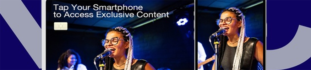 A promotion appearing on a smartphone that reads 'Tap to access smartphone exclusive content.'